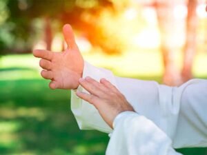 Tai Chi Hands with Sunlight in Background